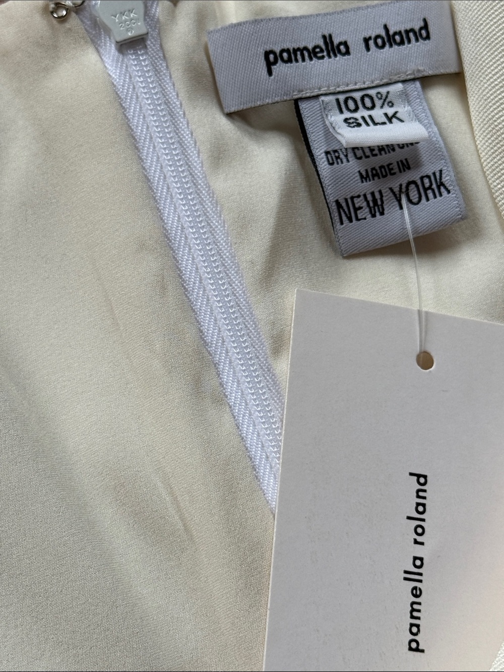 💛 NWT Pamella Roland Butter cream Silk Dress - Picture 6 of 8